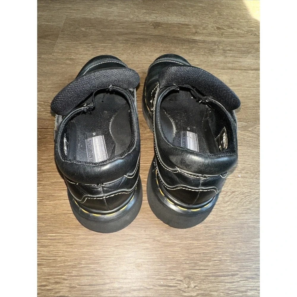Dr Martens Women's US‎ 7 UK 5 Monk Strap Black Leather Platform Shoes Vintage